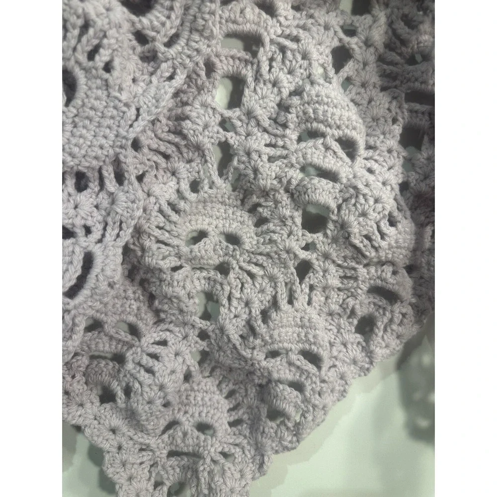 NEW handmade crochet SKULL wrap shawl open front poncho‎ cardigan scarf ONE SIZE